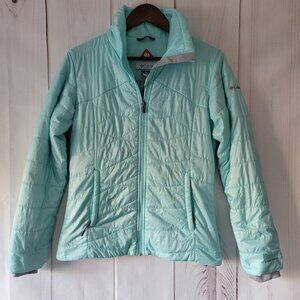 Columbia Onmi-Heat Women’s S Zip-up Jacket, Front Zip Pockets, Light Blue